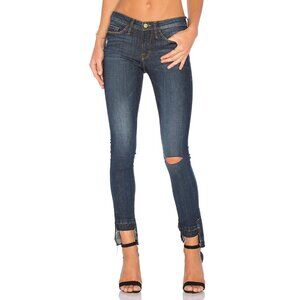 FRAME Le Skinny de Jeanne Unravel Hem Jeans Anchorage Size 28 NEW NWT